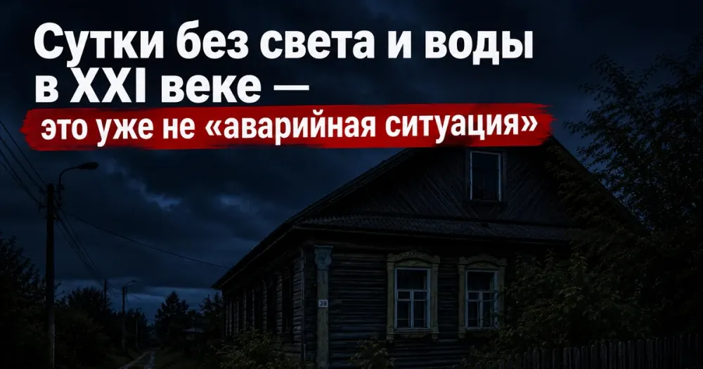 Темная улица в деревне Сельцо Большесельского округа без электричества